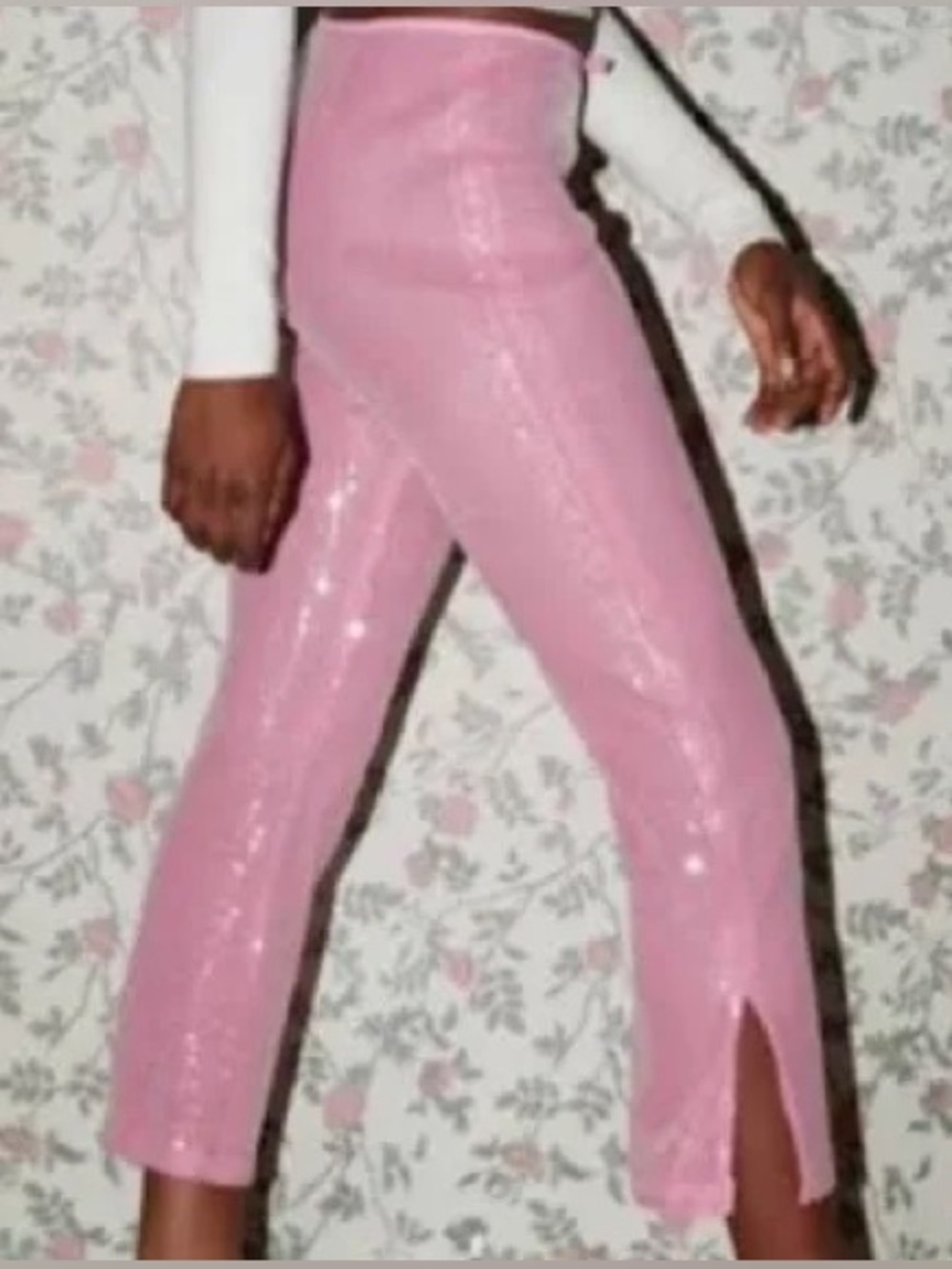 KIMCHI BLUE LILY CROPPED FLARE SEQUIN PANTS - Picture 12 of 12